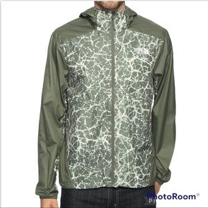 The North Face Mens Flyweight Hoodie Thyme Synapse Print Size M